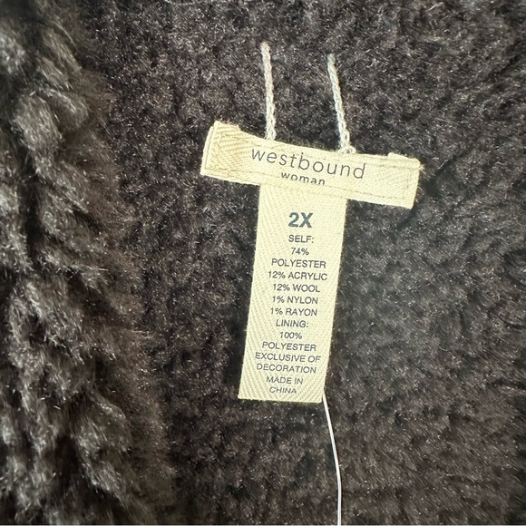 NWT WESTBOUND Flannel Buffalo Check Plaid Sherpa Fleece Lined Tunic Vest 2X - Picture 5 of 9